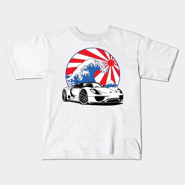 porsche 918 spyder Kids T-Shirt by artoriaa